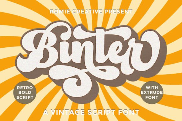 Binter: A Bold Retro Script for Authentic 60s Branding and Design