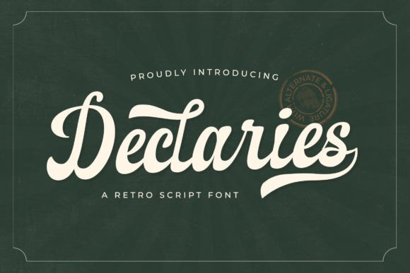 Declaries: A Retro Script Font for Nostalgic Design